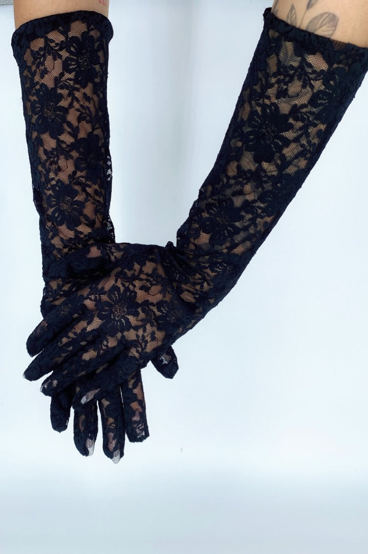 Guantes de Lencería Bordados en Encaje para Mujer