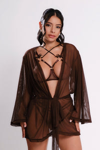 Kimono Cupid Cafe - Love — Frente — Ker Lingerie